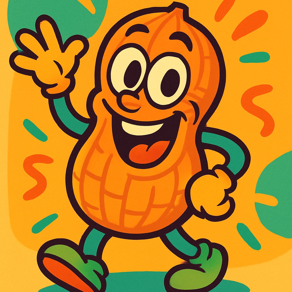 a nutty character, playful, cartoon style, vibrant toon illustration emoji
