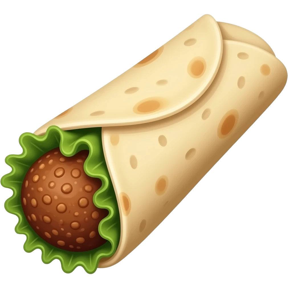 single kebab in lavash tortilla kebab no background emoji