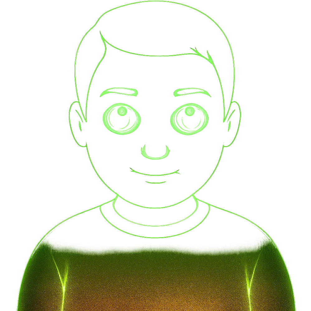 Make the neon green eyes even brighter and more glowing, keep the rest of the emoji unchanged, with no background. The style is a neon green glowing emoji with no background. emoji