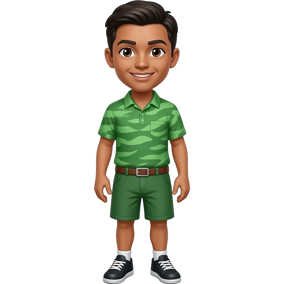 Make a Marine in a Green shirt and green shorts emoji