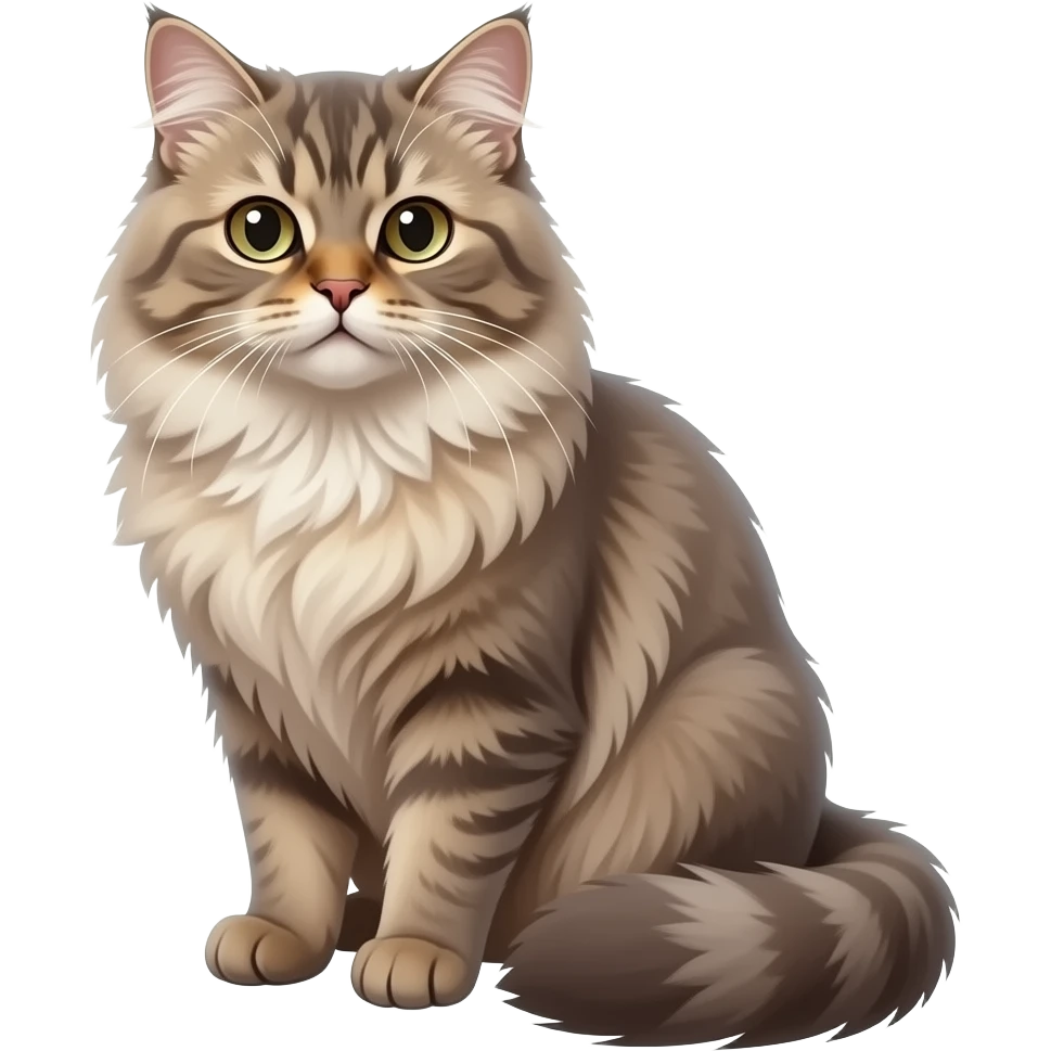 Realistic ugly sitting slim beautiful fine aesthetic thin Persiancat emoji