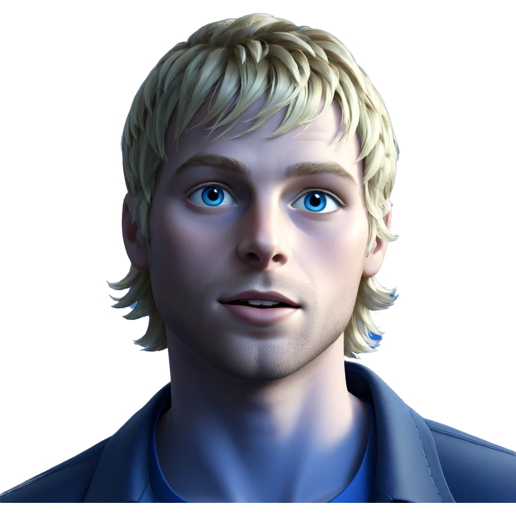 blue eyed blonde boy portrait emoji