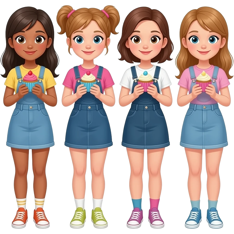 cupcake club girls 4 of them not mahing emoji
