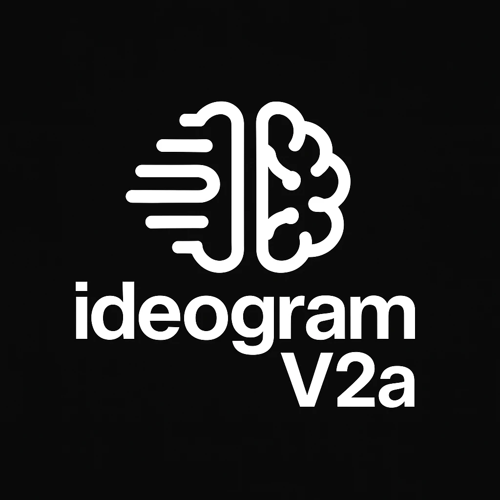 recreate this logo with text of "ideogram V2a", MAKE IT FIT IN SQAURE  emoji