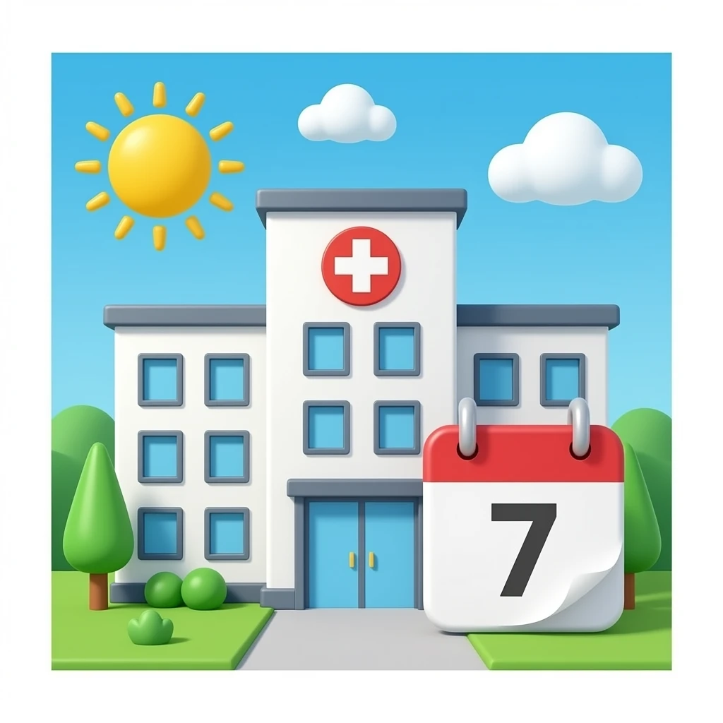 Medical Building with a calendar and #7 emoji