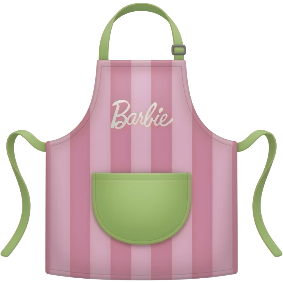 soft pink green restaurant Apron, transparent background inspired by barbie colour pallete emoji