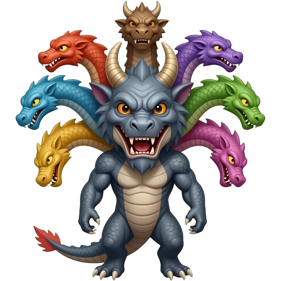 A beast with seven different heads emoji