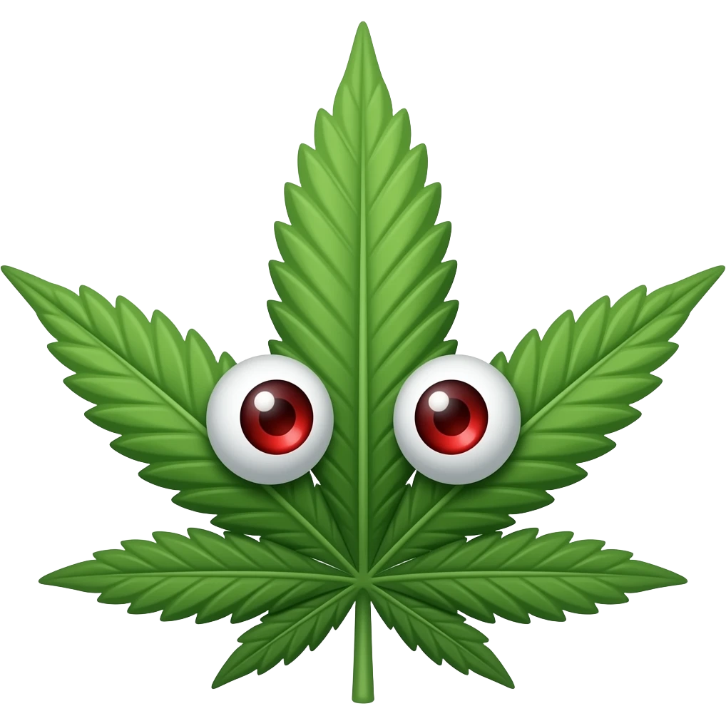 Marihuana con ojos rojos emoji