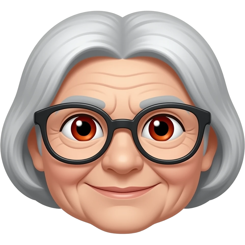 red big eye grandma zoomed in emoji