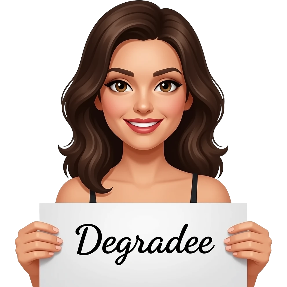 make a naughty sexual and seductive that just says the word "Degradee" emoji