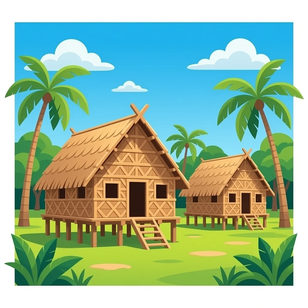 palafitos de la tribu embera drua sin fondo emoji