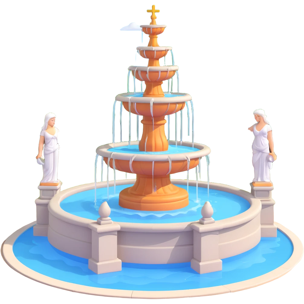 fountain with statues emoji