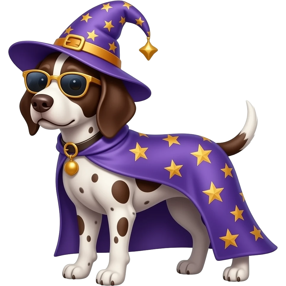 Dog wizard with sunglasses German Shorthaired Pointer emoji