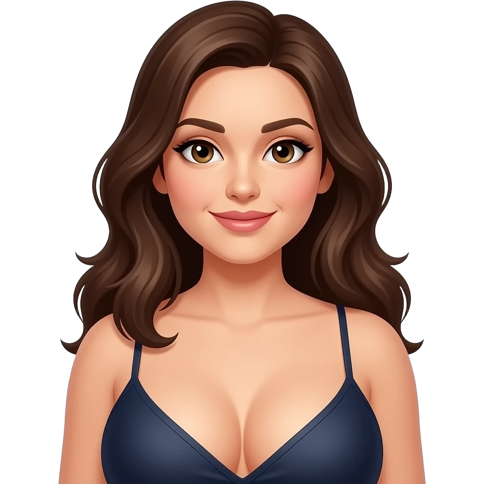 voluptuous brunette with big boobs emoji
