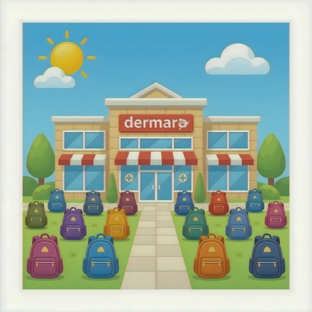 department store with many backpacks emoji