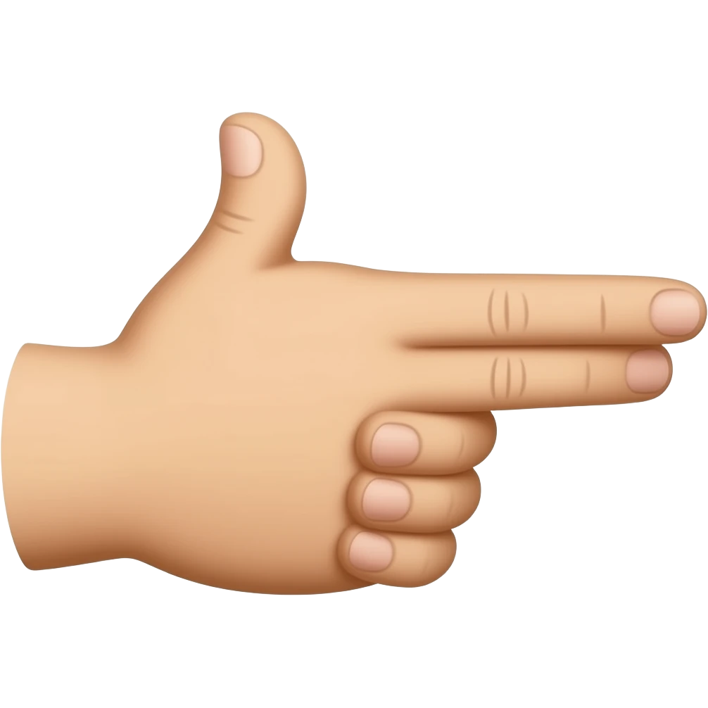Seña de pistola con los dedos de en medio emoji