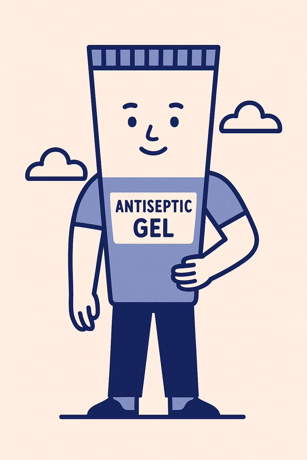antiseptic gel tube, minimalistic look emoji