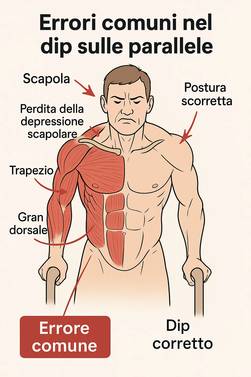 Errori nel dip, perdita la depressione scapolare, anatomico in italiano emoji