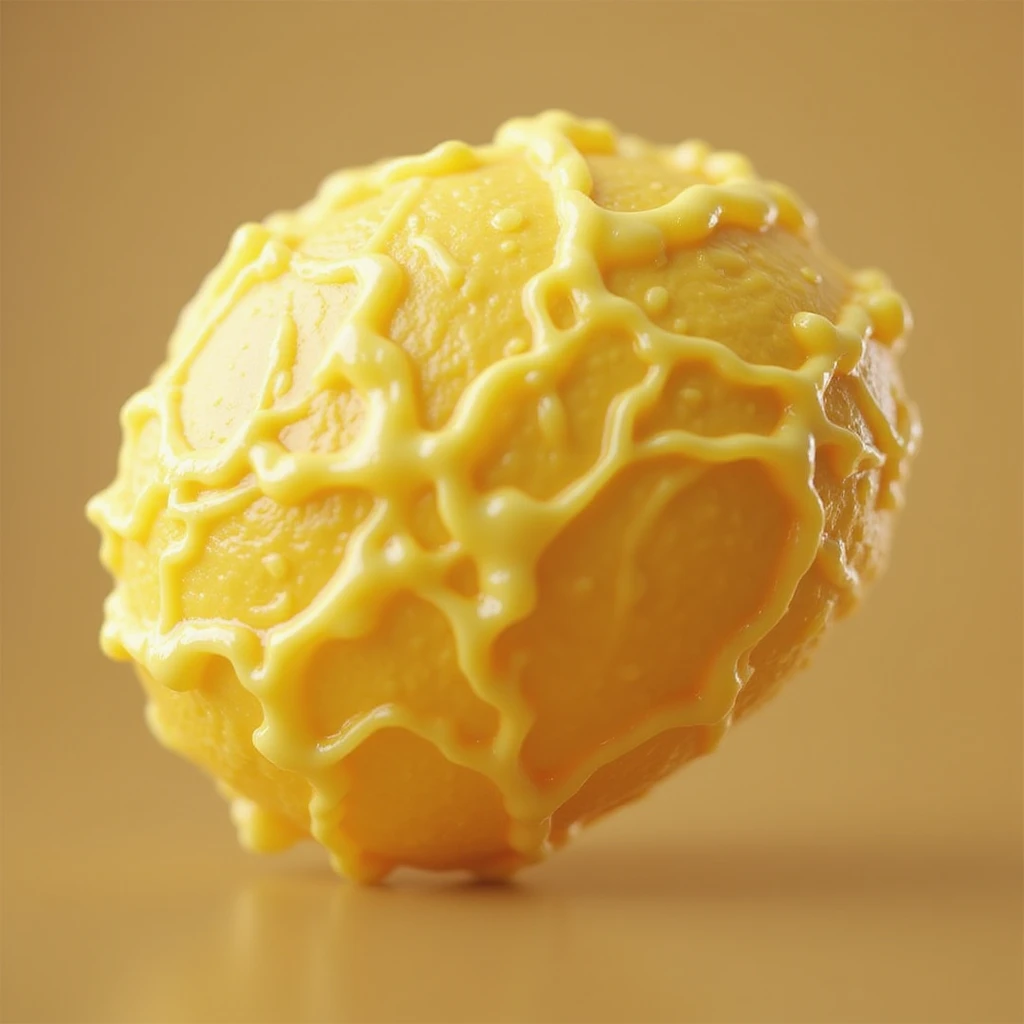 second hyperrealistic 3d yellow fat cell (adipocyte), no background emoji