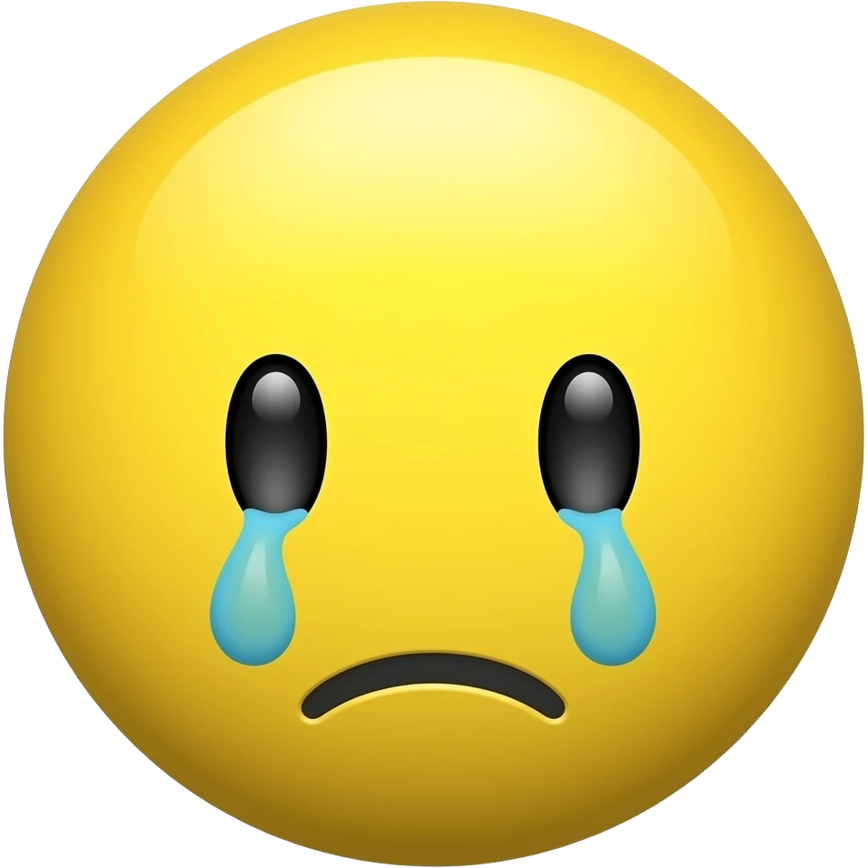 Sad😭🥺🥲 a Yellow head not a human JUST round circle with a little tears emoji