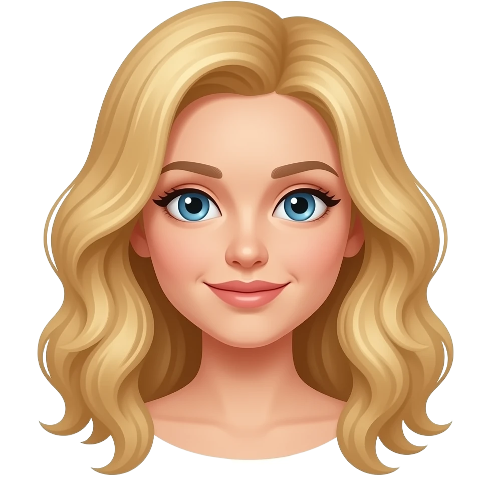 րubia okis selestes un poco de ondas en el pelo emoji