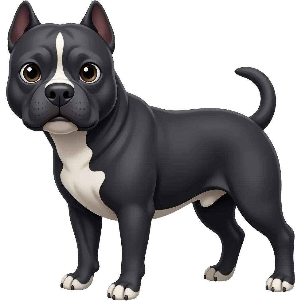 Cachorro pitbull negro emoji