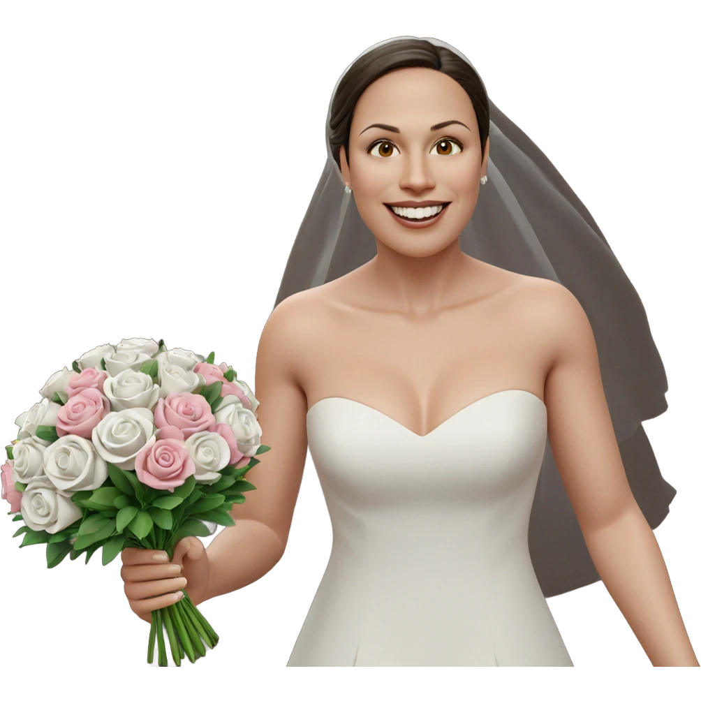 bridal beauty with bouquet emoji