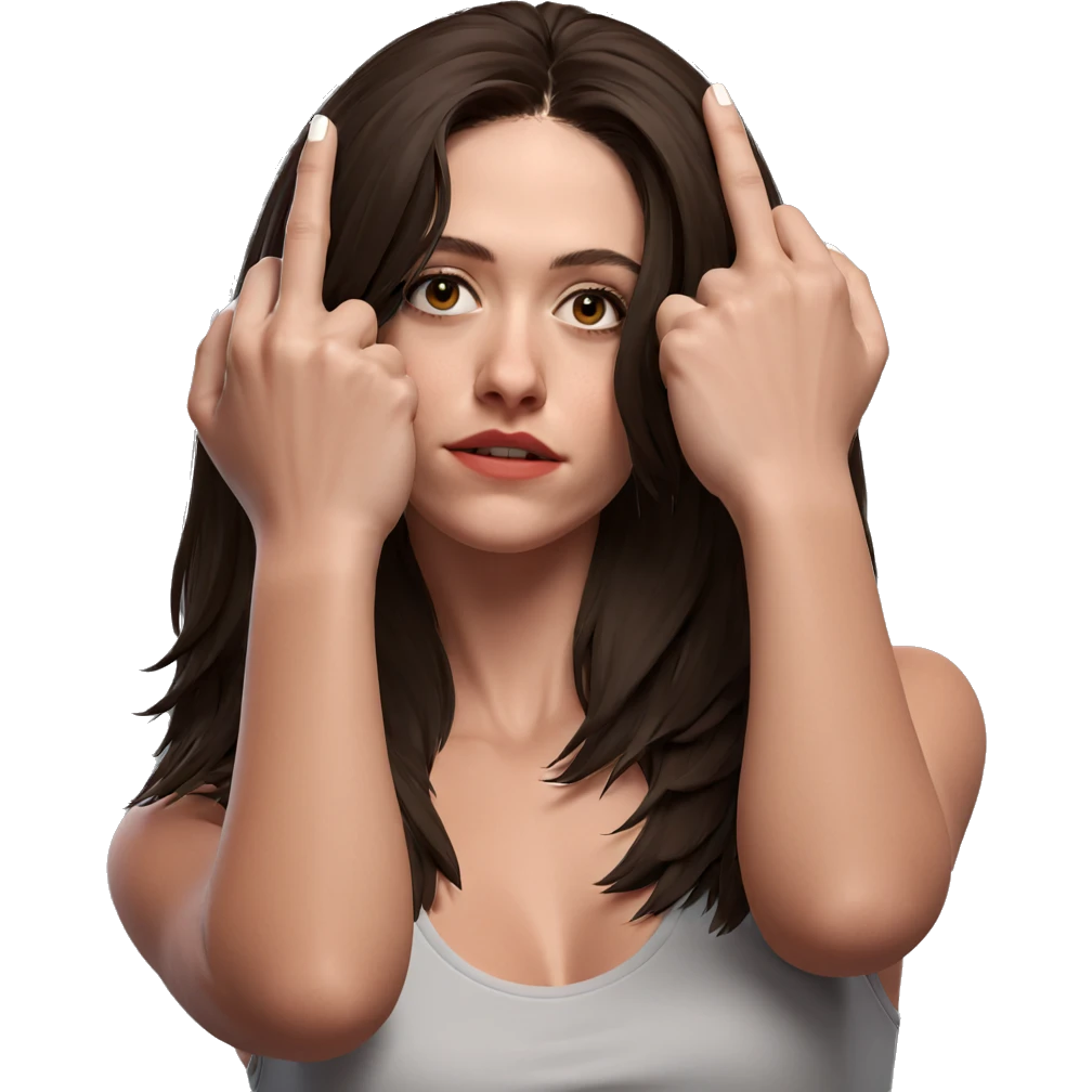 confident girl showing defiance emoji