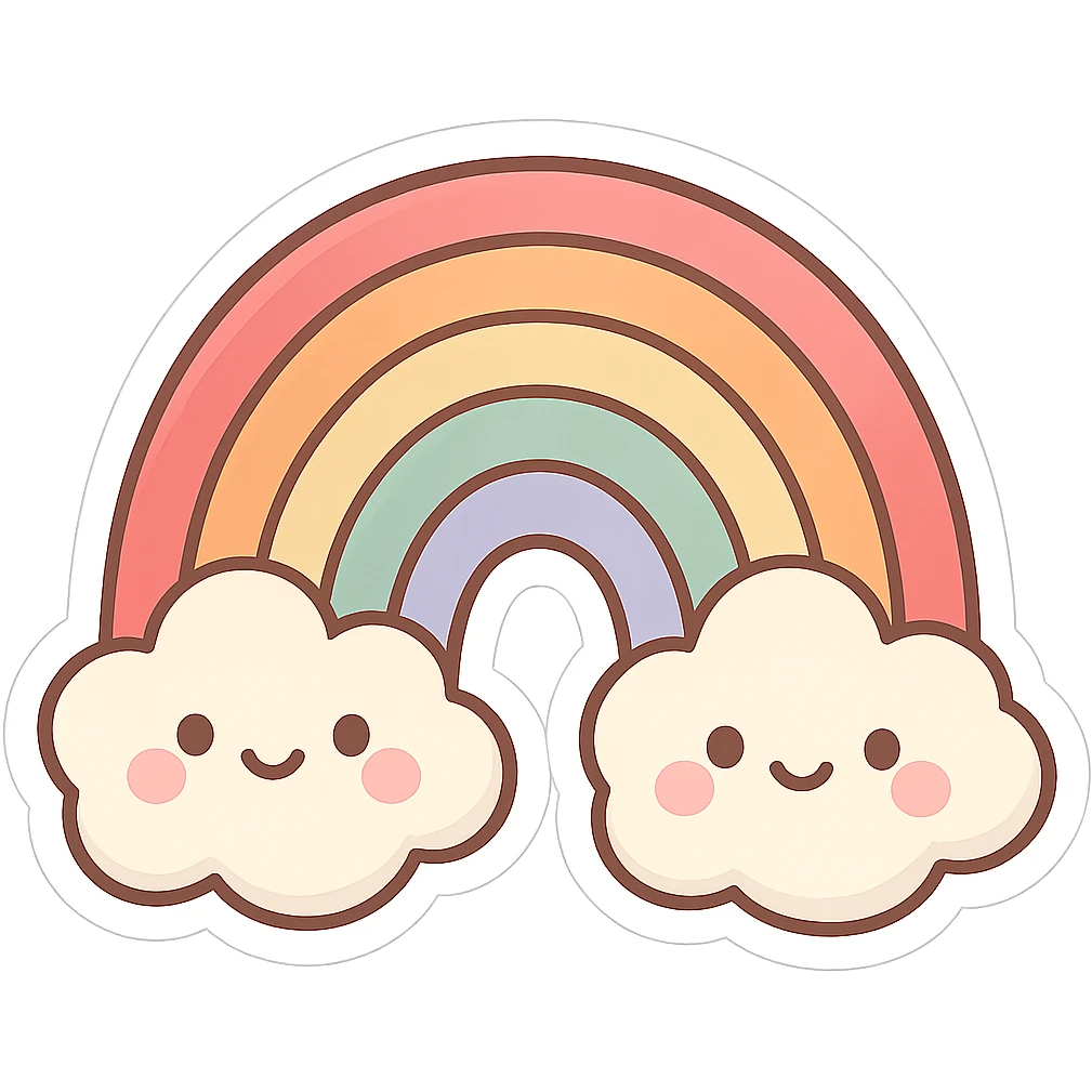 chibi style rainbow emoji
