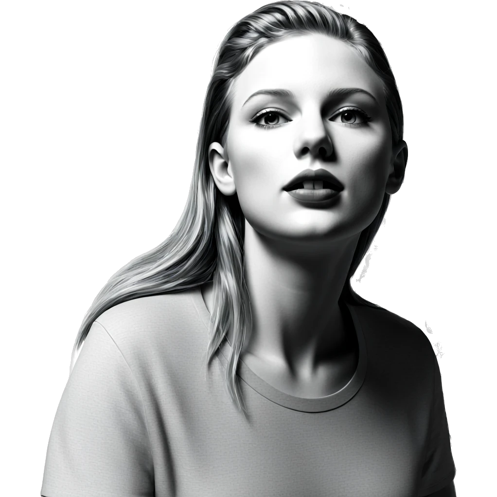 long haired portrait in monochrome emoji