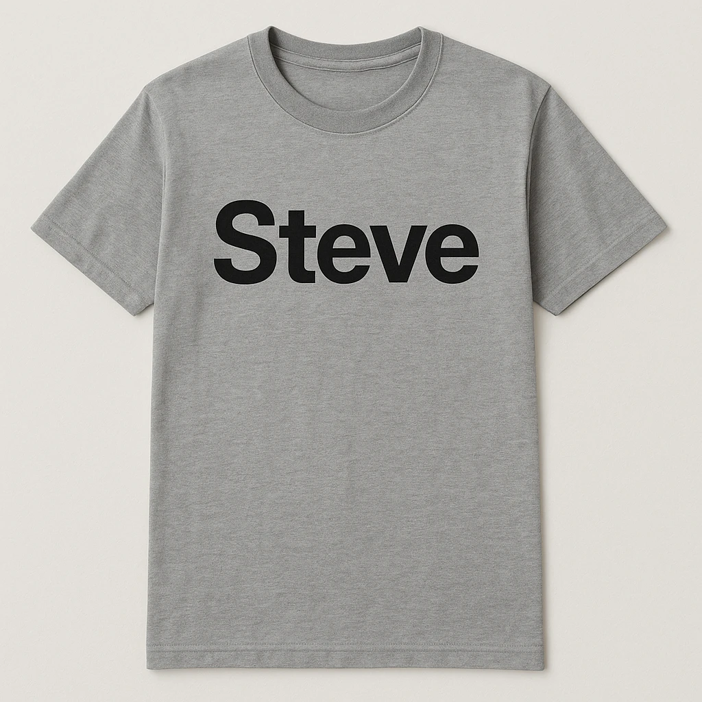 a shirt with the name 'Steve' on it emoji