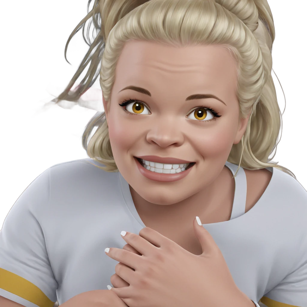 smiling girl with blonde hair emoji