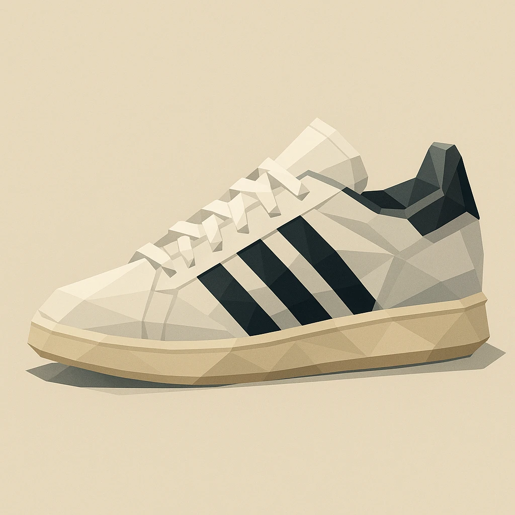 Adidas shoes, clean and iconic, modern illustration style emoji