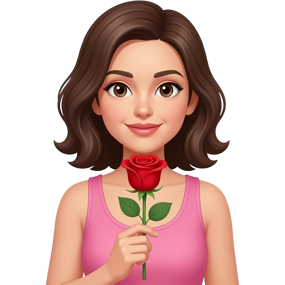 Woman with flower and pink top emoji