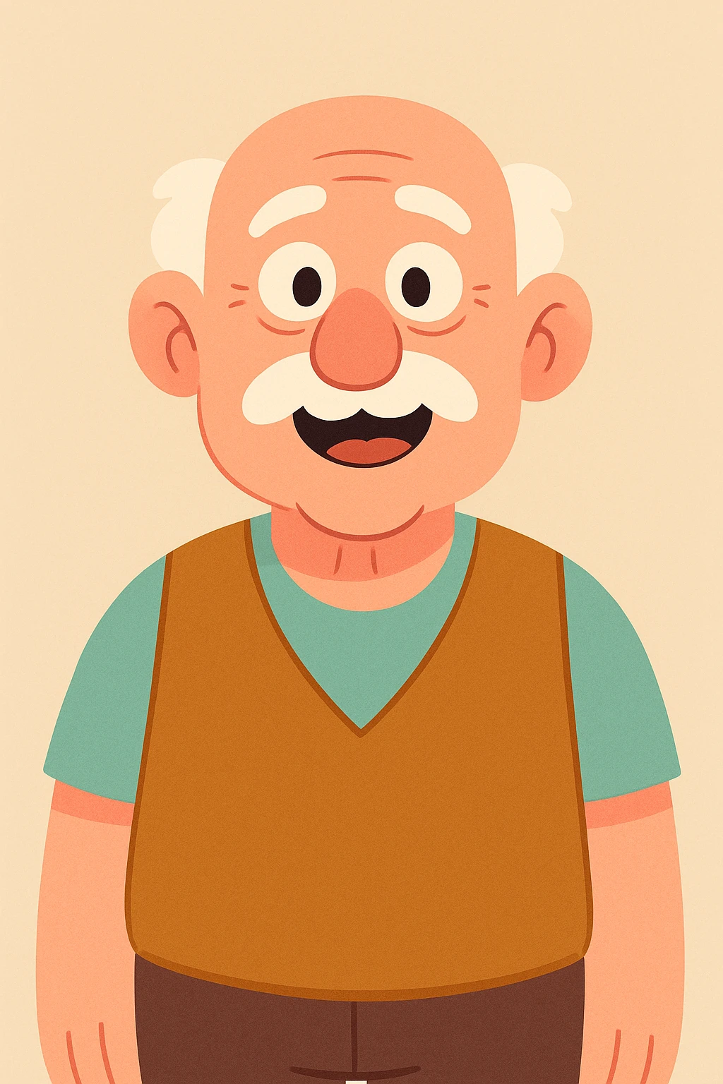 a old man in vest, front view emoji