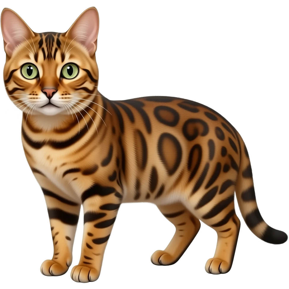 Realistic beautiful fine aesthetic Bengal cat emoji