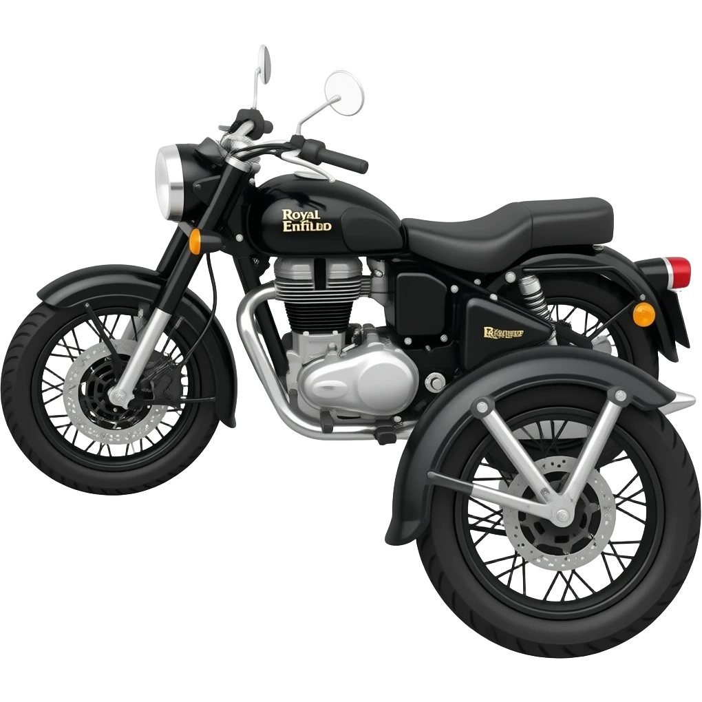 Black bullet with Royal Enfield Bullet logo emoji