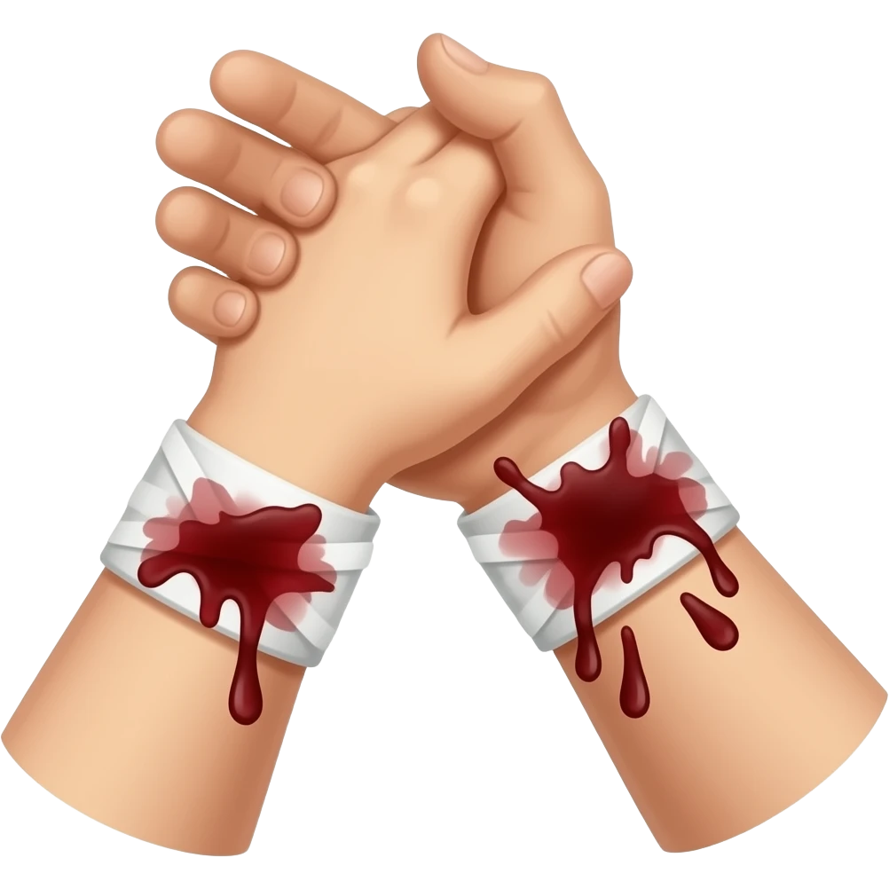 Self harm on wrists bleeding emoji
