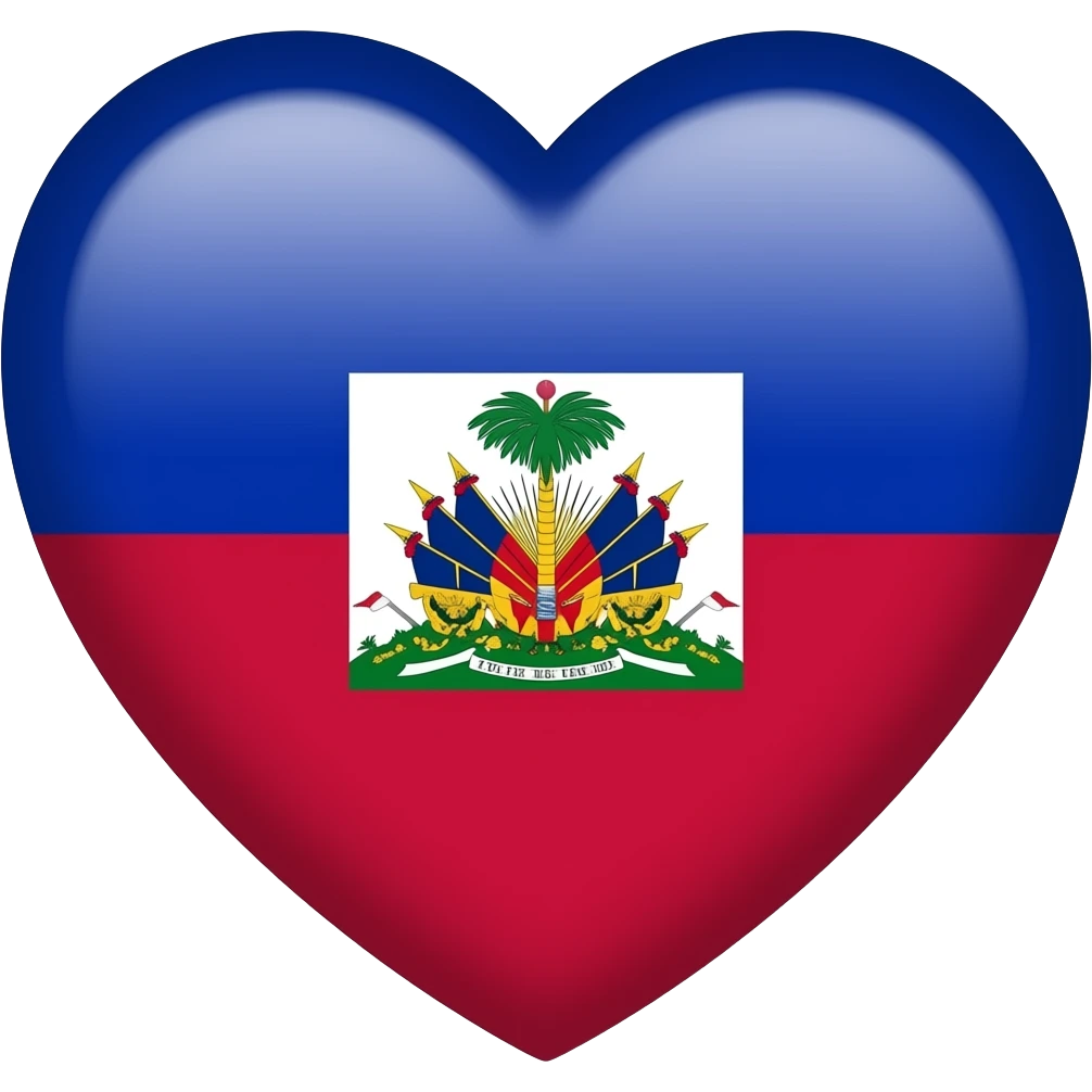 The Haitian flag shaped as a heart emoji