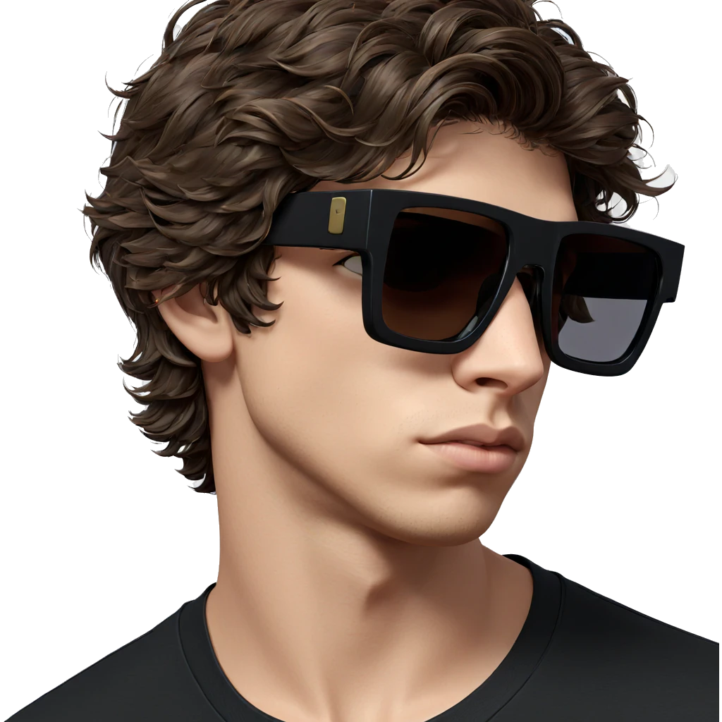brown haired boy in sunglasses emoji
