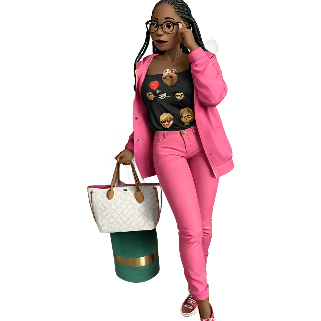 girl adjusting her glasses emoji