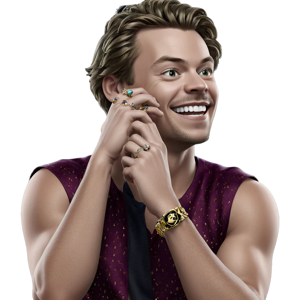 smiling boy with jewelry emoji