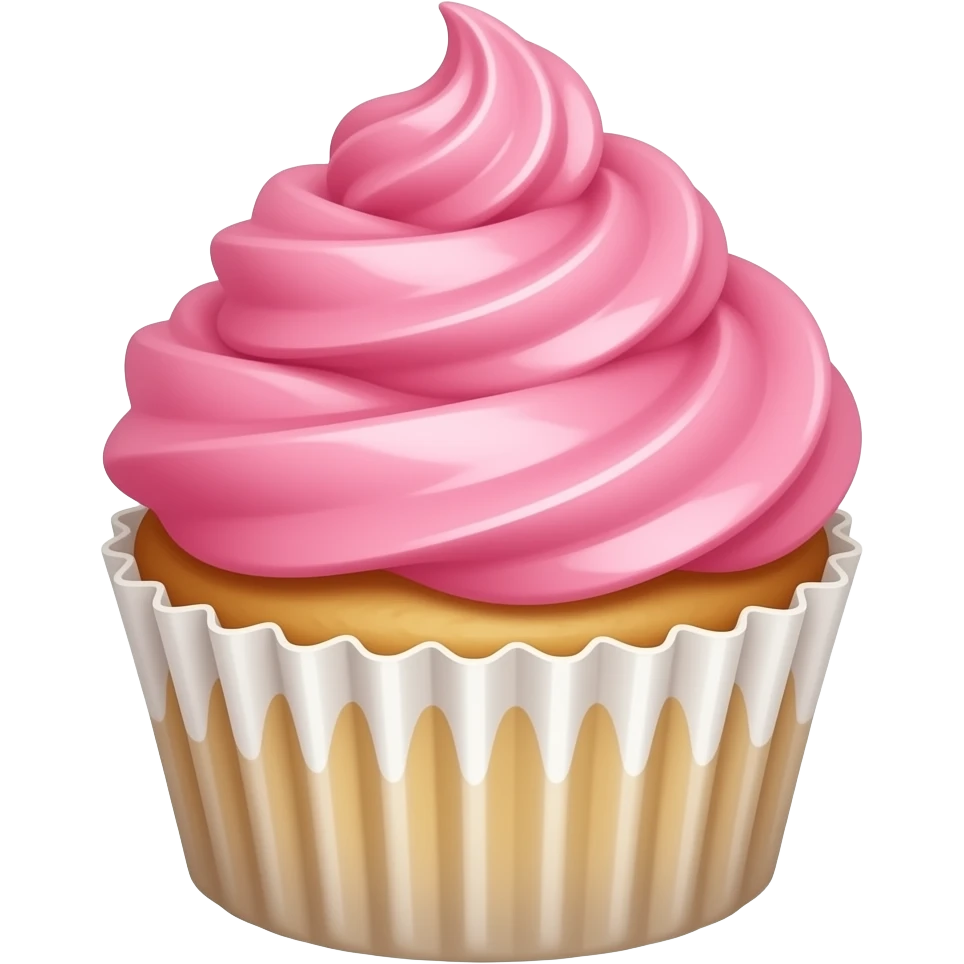 Cupcake with pink icing emoji