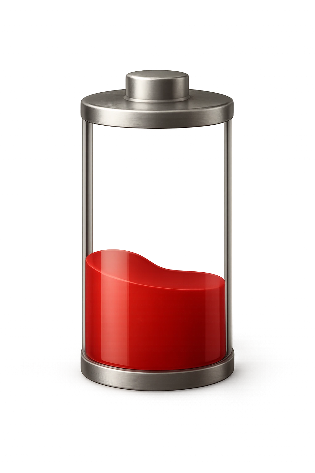 3D realistic  with red battery emoji