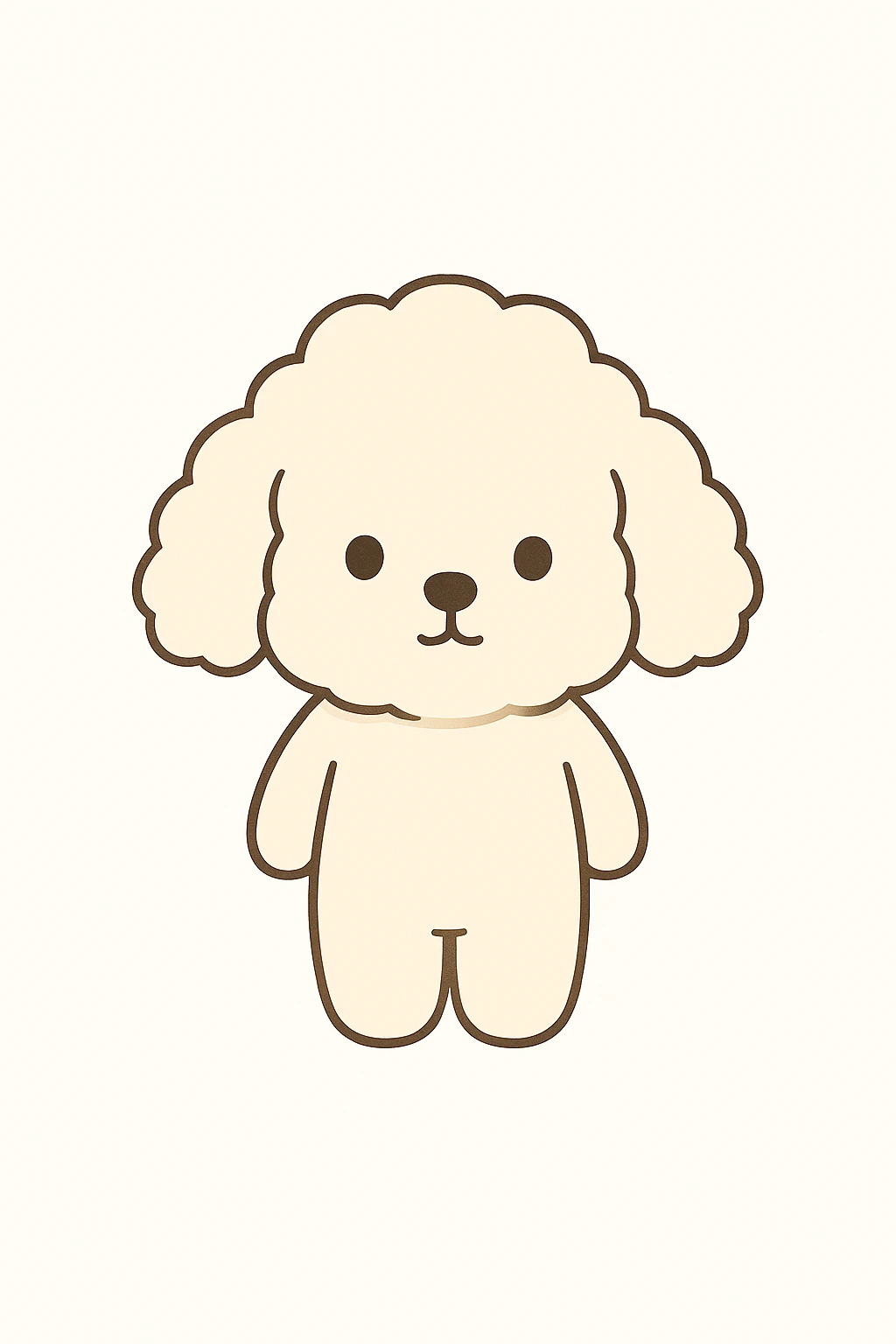 Remove only the bows from the dog's head, keeping everything else exactly the same and maintaining the cute chibi stickers style. emoji