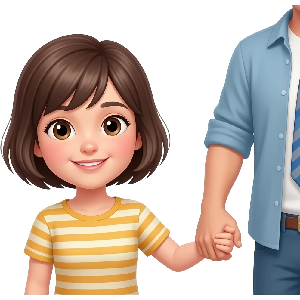 Girl holding hands of her husband short hair lovingly emoji