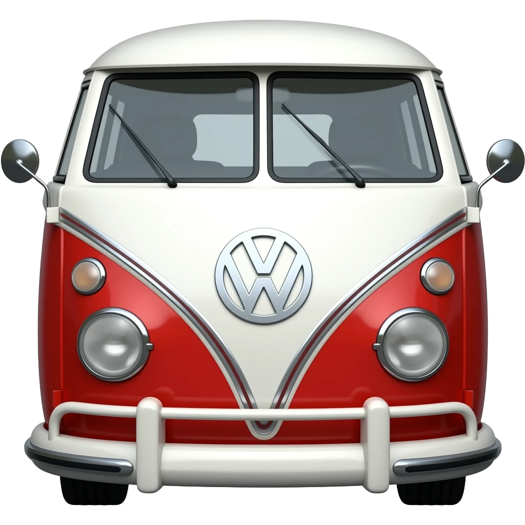 Volkswagen bay Windows roja y blanca emoji