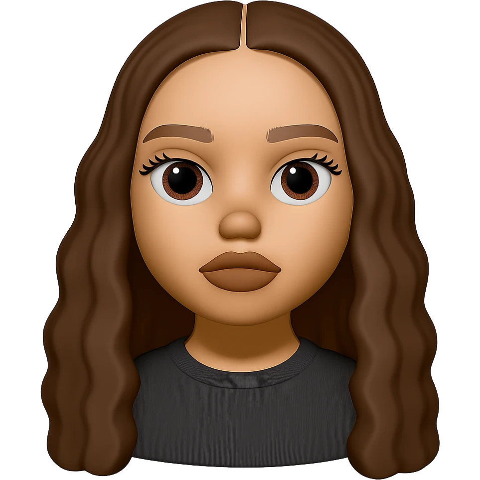 Convert this photo to a 3D emoji in Apple style, capturing the main facial features and hair, with a smooth, cartoon-like finish and no background. The style should resemble Apple emojis with a polished, 3D look and soft shading, focusing on a friendly and expressive cartoon appearance. emoji
