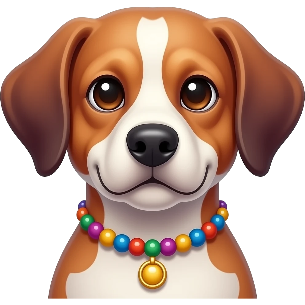 vibrant color dog wear necklance front view emoji