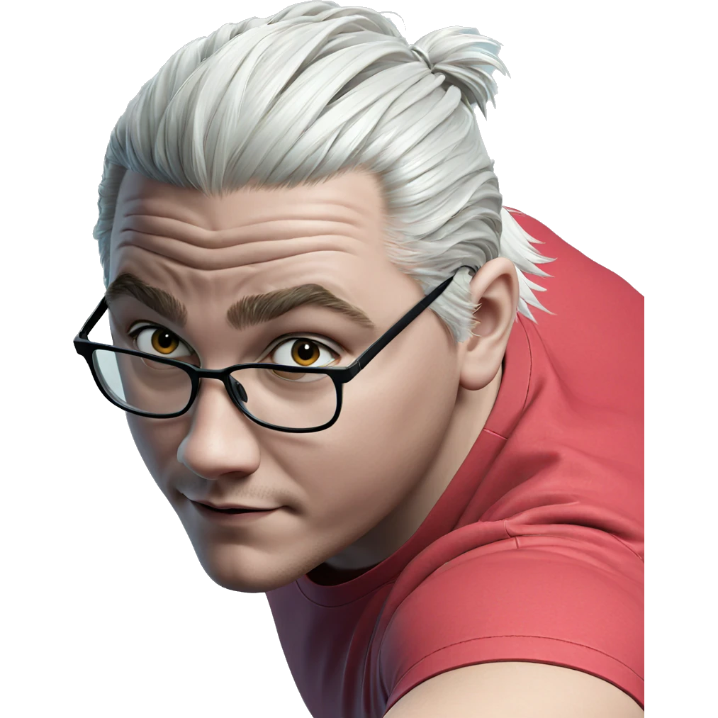 white haired boy portrait emoji